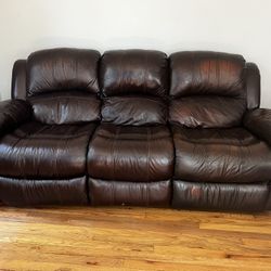 Leather Electric Reclining Sofa