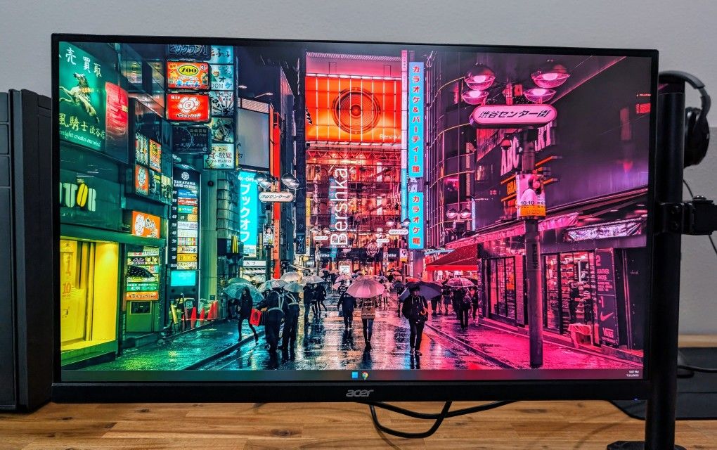 27" Acer Nitro VG270U BMIIPX 1MS 1440P 75HZ Freesync Gaming Monitor With Desk Dual Vesa Mount