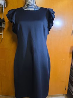 Tommy Hilfiger Black Ruffle-Sleeve Sheath Dress