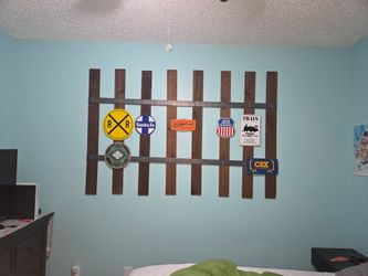 Train track wall art