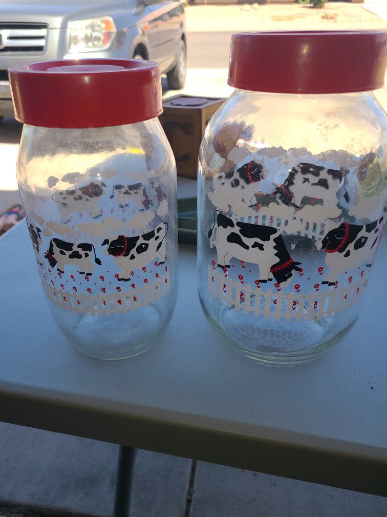 Vintage Cow Canisters Kitchen