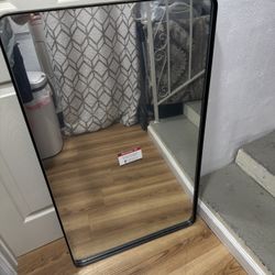 24X40 inch Bathroom Mirror Vanity Mirror for Wall, Tempered Glass, Hangs Horizontally or Vertically, Aluminum Alloy Framed Wall Mirror Modern Farmhous