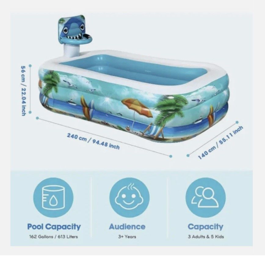 Unomor Large Inflatable Swimming Pool