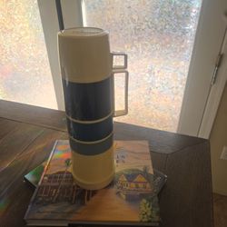 Mid-Century Camping Thermos Bottle 13.5"