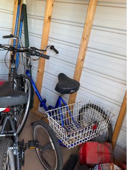 Blue tricycle for sale. My son doesn’t use it. He’s had it but it has been kept in our shed for about 2 years already.