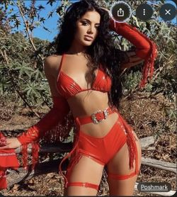 Fashion Nova Red Cow Girl Costume