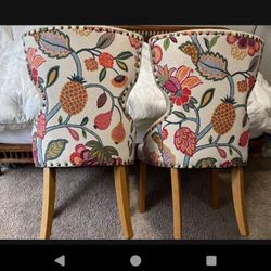 Set Of 2 Floral Chairs 