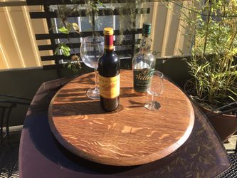 Oak Barrel Top Lazy Susan