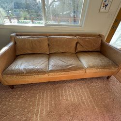 West elm Leather couch