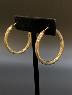 1.25" Gold hoop earrings #34046