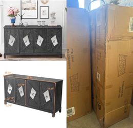 60" Modern Sideboad Buffet Cabinet, Accent Storage Cabinet Console Table