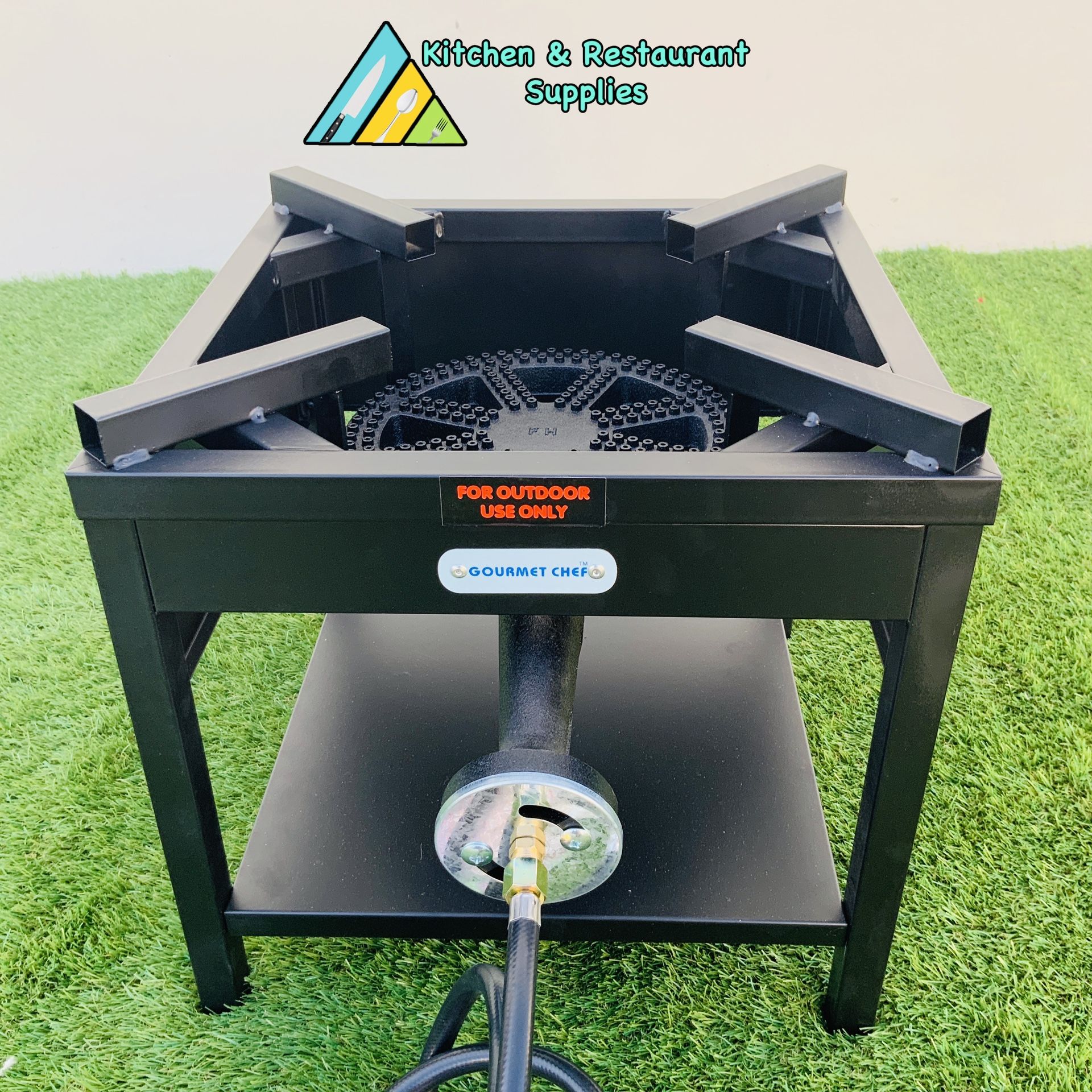 Burner Low Stand Square Banjo Burner High Pressure Black outdoor