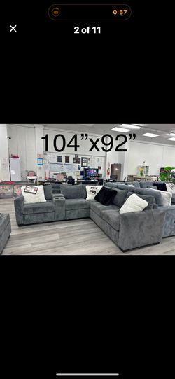 Corduroy Sectional With Ottoman New In Box 