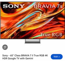 Sony TRUE RGB  Bravia 7 II 65-Inch 4K TV K-65XR70M2