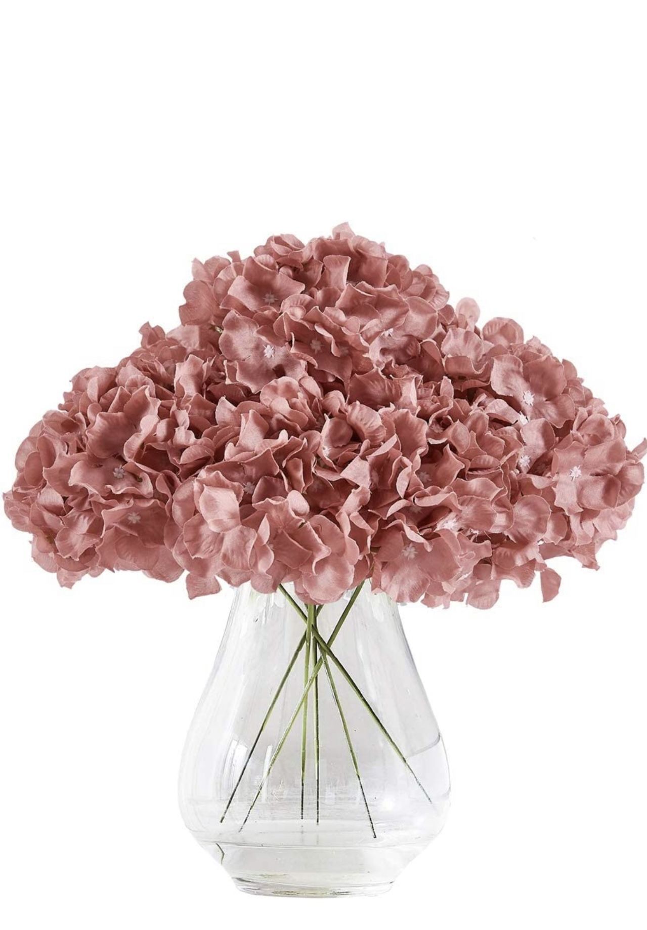 Hydrangeas Silk Flower Heads 10 Dusty Rose