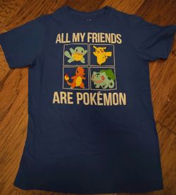 Pokémon “All My Friends Are Pokémon” Kids T-Shirt – Youth XL – Blue