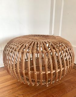Franco Albini style rattan ottoman vintage