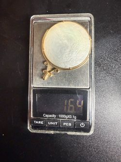 14k gold  mother of pearl charm