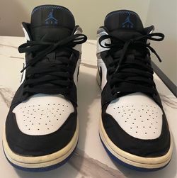 Air Jordan 1 Mid Hyper Royal Black White Blue Men’s Size 11 Clean