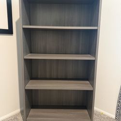 Modern 5-Shelf Bookcase / Bookshelf – 65” Tall – Dark Wood