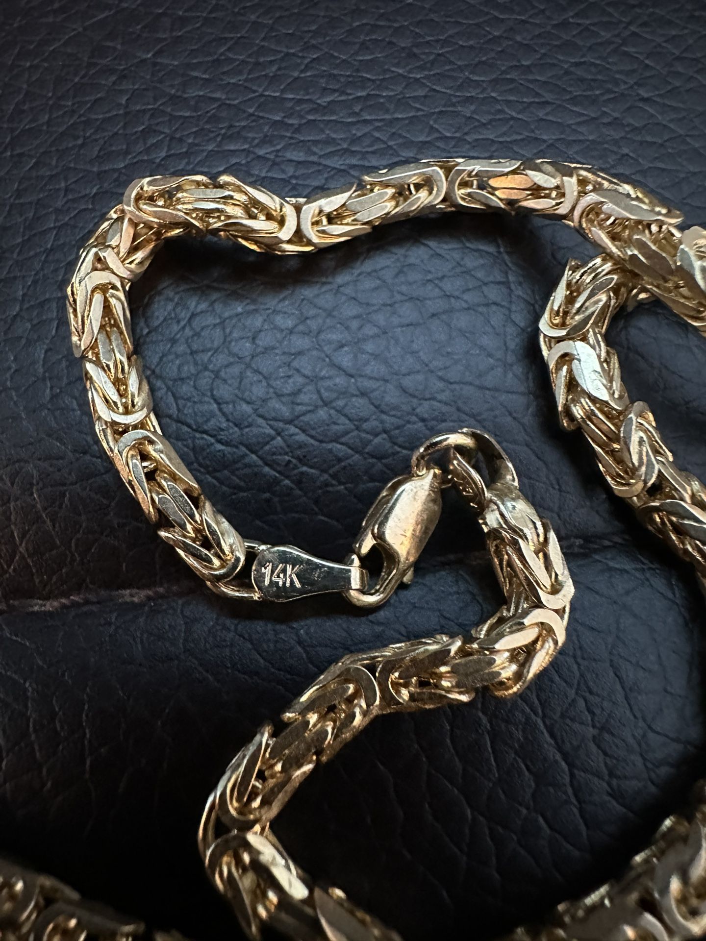 14k SOLID Gold Byzantine Chain Necklace