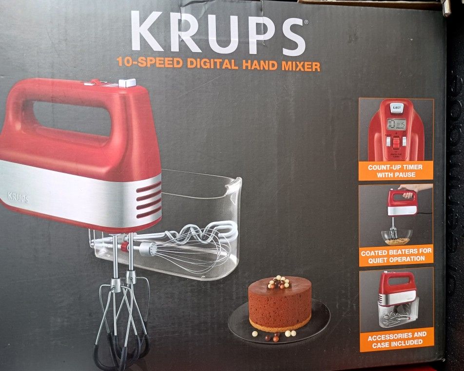 Krups 10 speed hand mixer (Red)