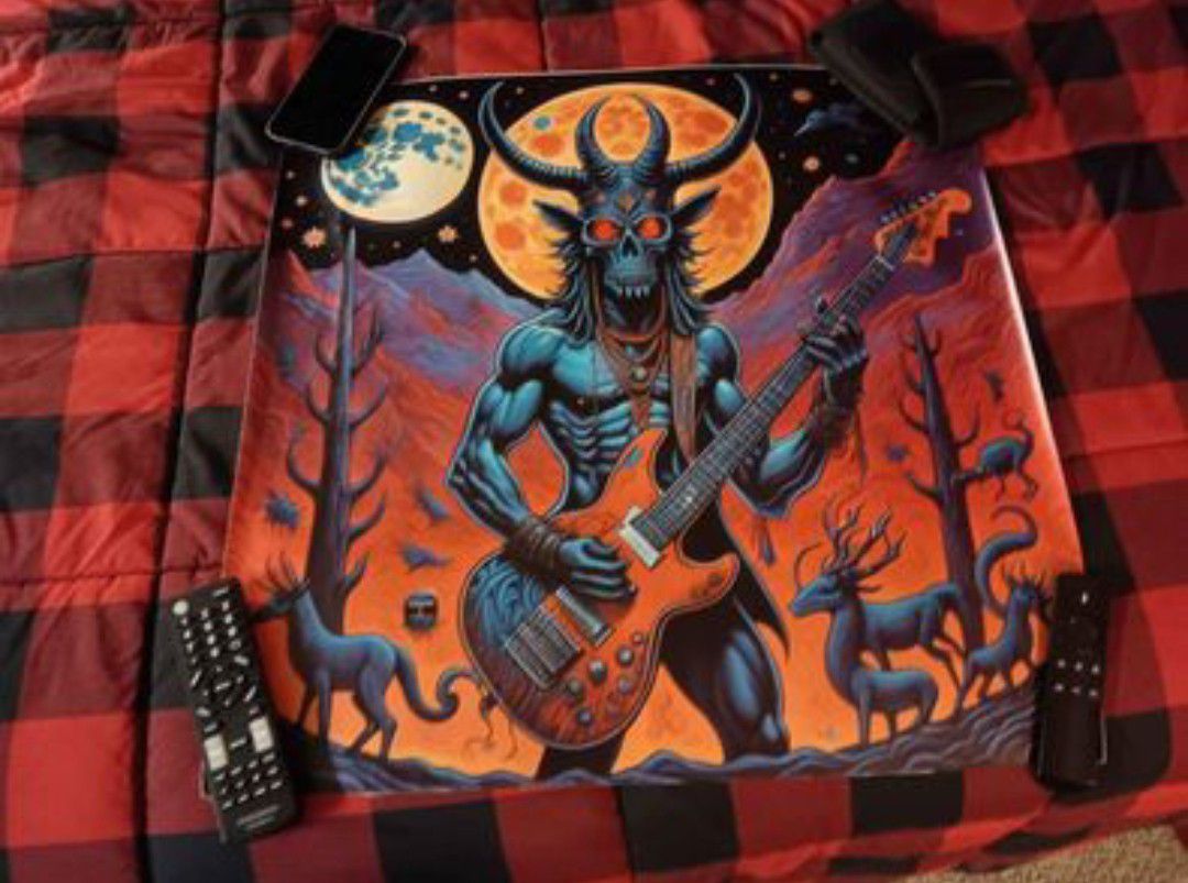 Demon Playing Guitar Custom Poster 
