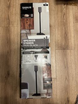 Sanus Universal Speaker Stands (Pair, Black) - Fits Sonos, Roku, Sony, Samsung - NEW Open Box