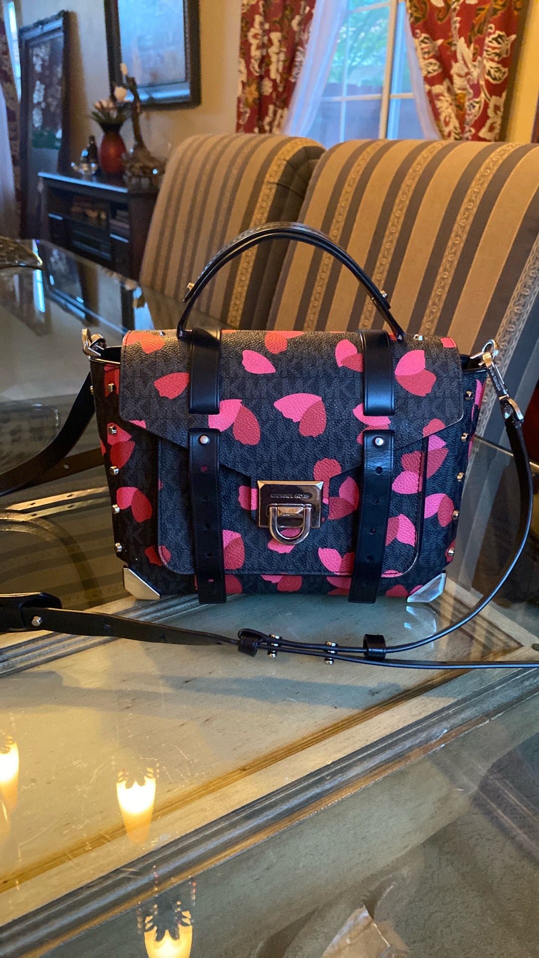 Michael Kors black crossbody purse bag