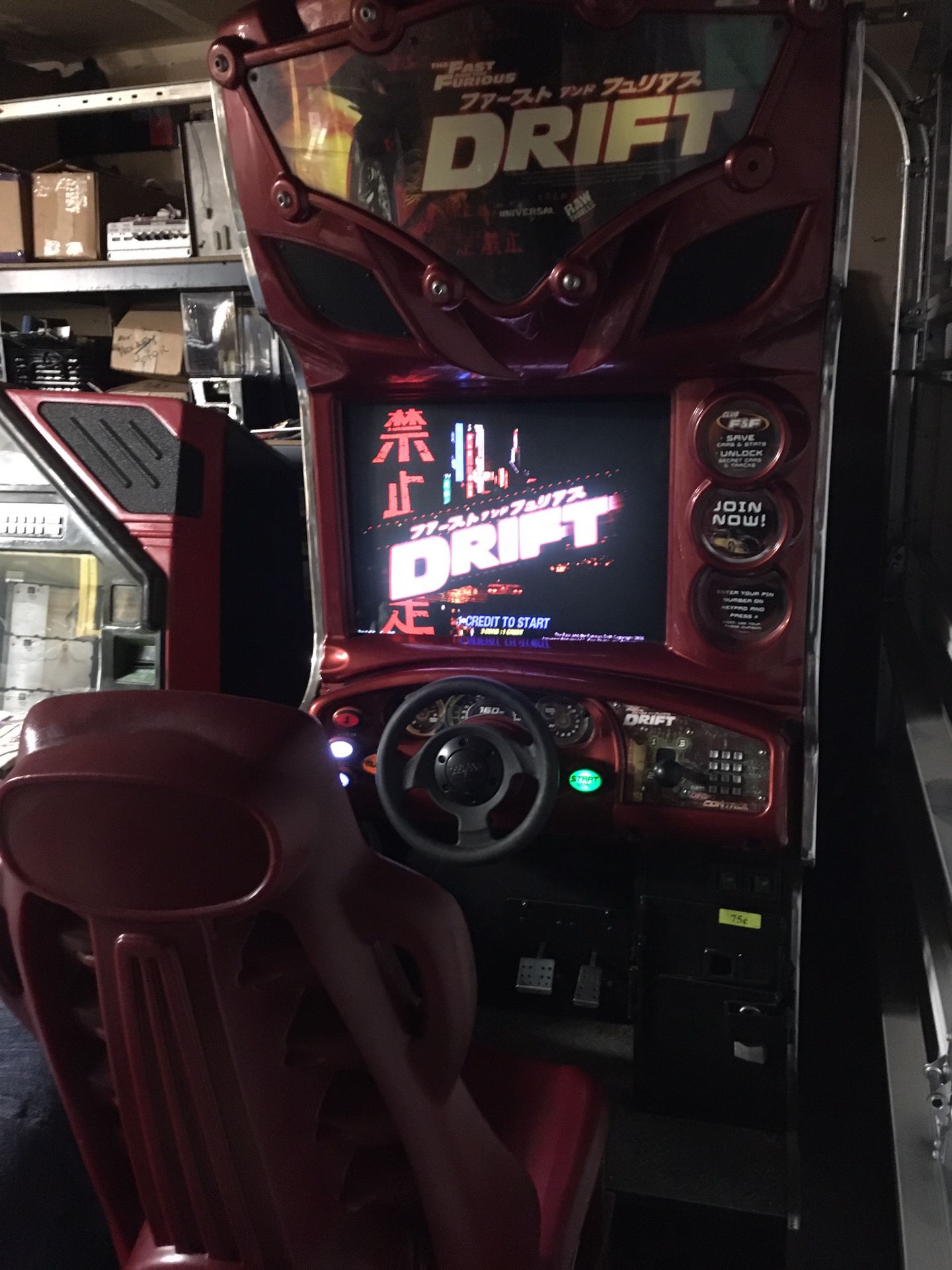 Fast and furious drift dedicated coin operated