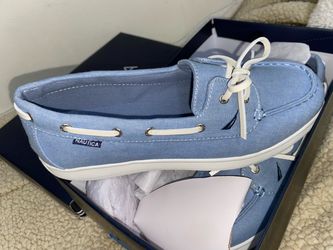 Nautica Light Blue Canvas Boat Shoes