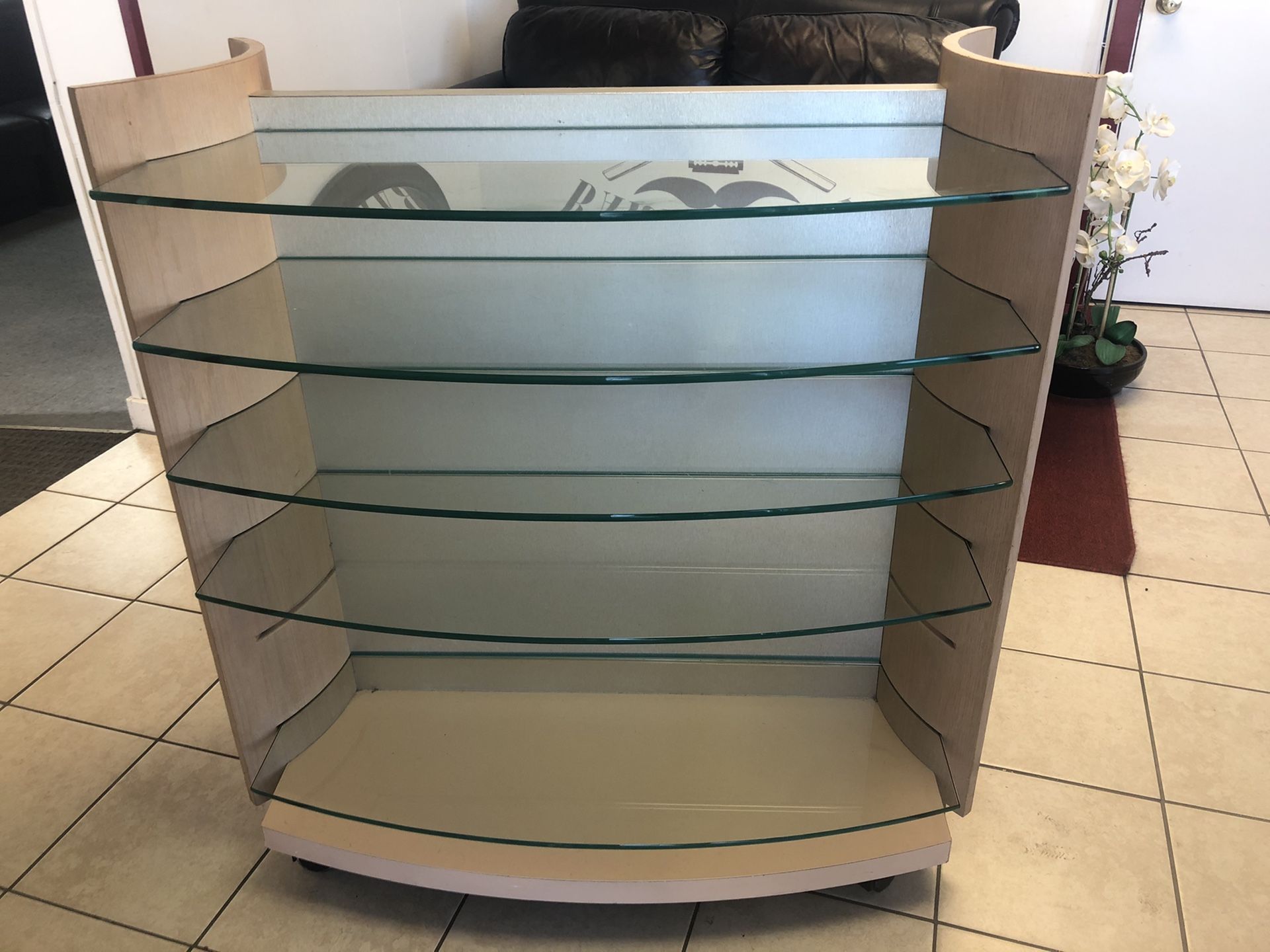 Glass display shelf
