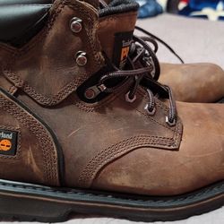 Timberland PRO Pit Boss Men's Size 8.5W Steel Toe Brown Leather Work Boots 