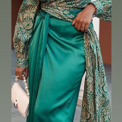 The Drop Women's (Size XS) Ultramarine Green Sarong Wrap Skirt