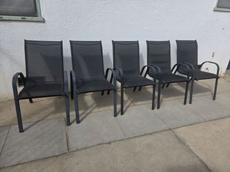 five patio chairs