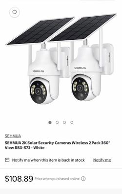 NEW SEHMUA 2K Solar Security Camera 2-Pack – Wireless, Pan/Tilt, IP65 Waterproof
