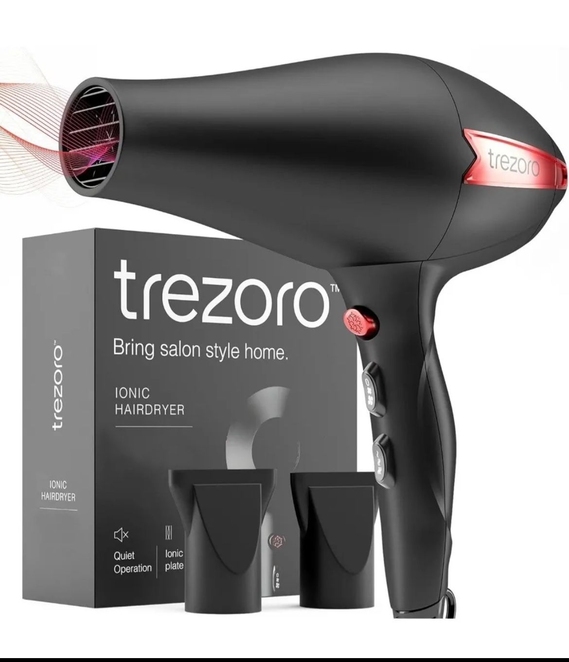 Professional 2200W Ionic Salon Hair Dryer - Professional Blow Dryer - Lightweight Trezoro hair dryer