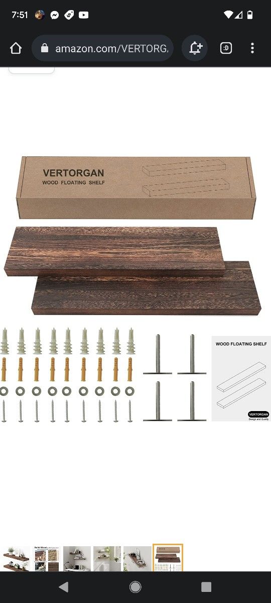 $50 VERTORGAN (2) SET FLOATING SHELVES