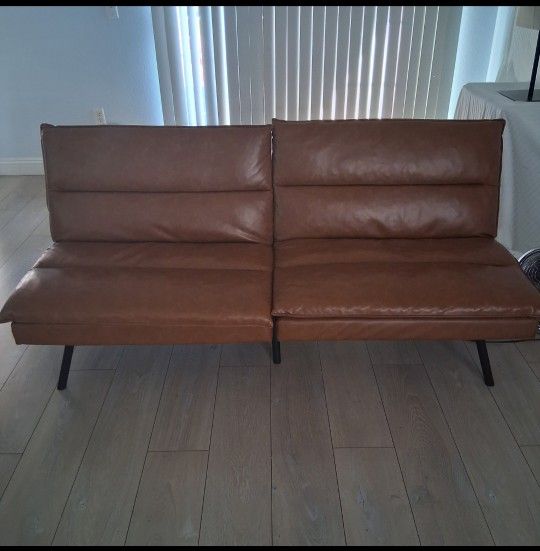 Faux Leather Futon (Cash Only @ Pickup)