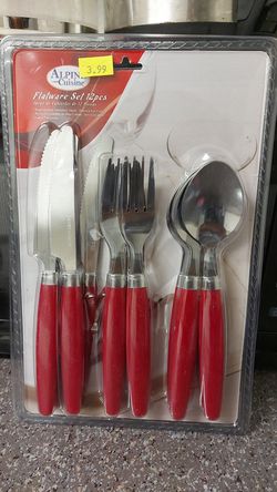 Set of spoons, forks, and knives for 4 people