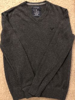 Mens dark gray V neck sweater size (s)