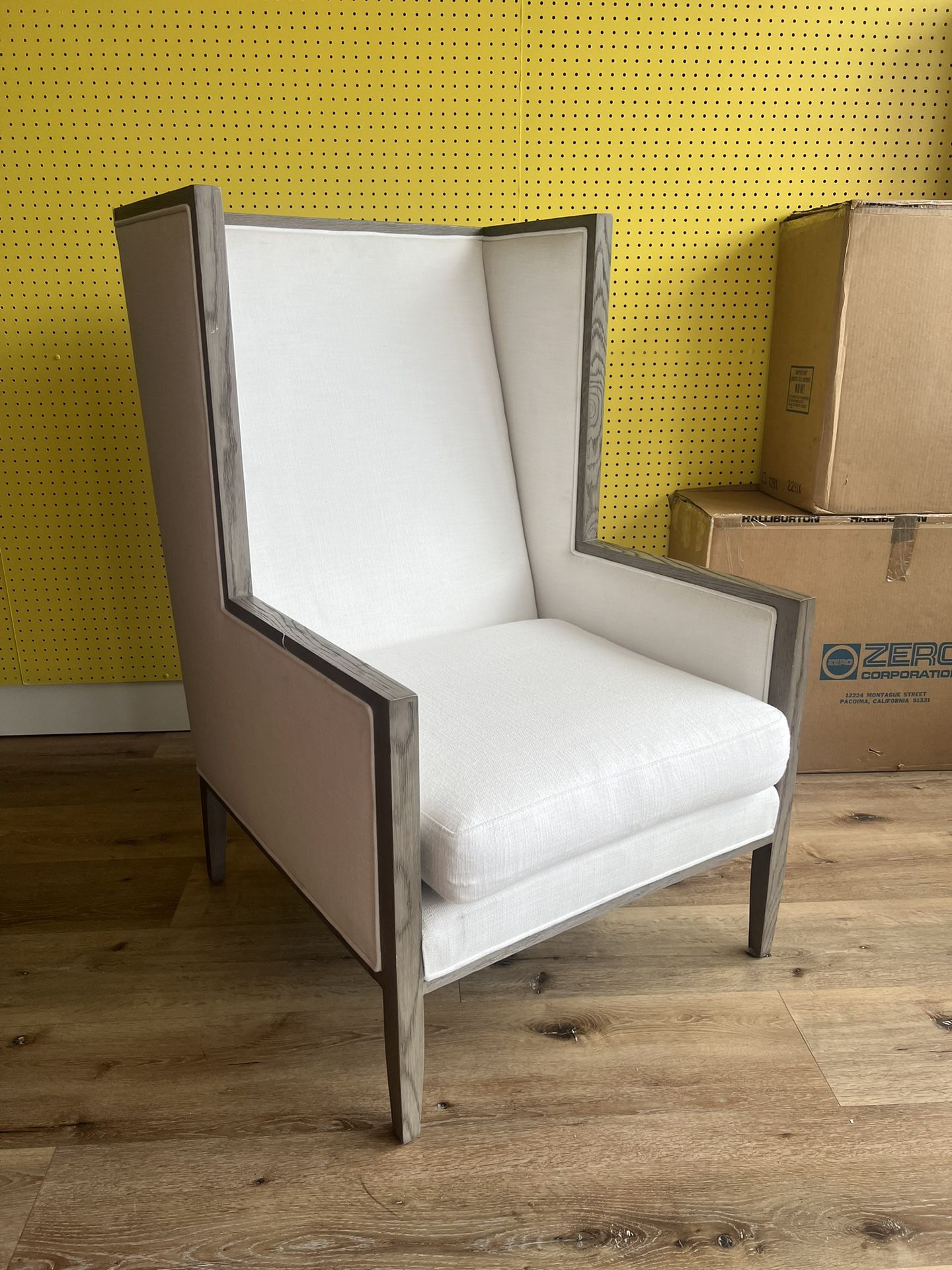 Restoration Hardware French Contemporary Track Arm Wingback Chair
