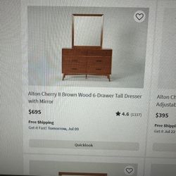 Dresser, Mirror, Queen Bedframe