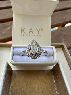 Neil Lane 1 CTW Pear Diamond Engagement Ring – 14K White Gold – Kay Jewelers