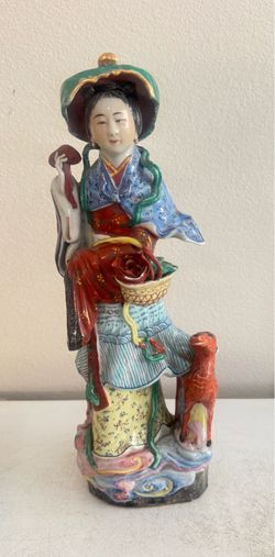 Antique Chinese Republic Period Famille Rose Porcelain Figure of Magu