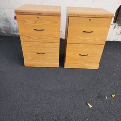Matching Oak File Cabinets