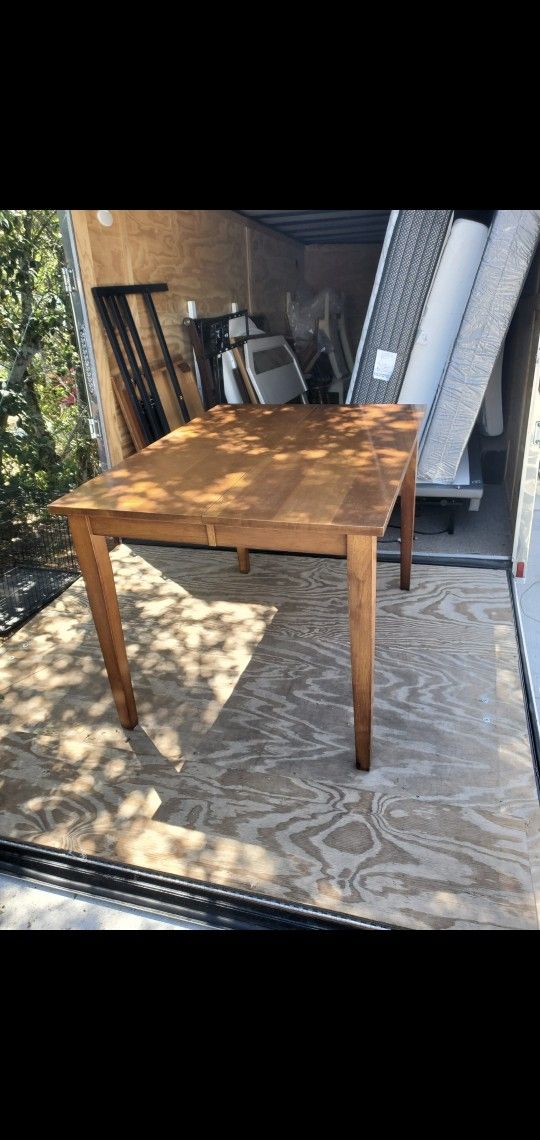 Queen size box spring $70 real wood dining room table $99