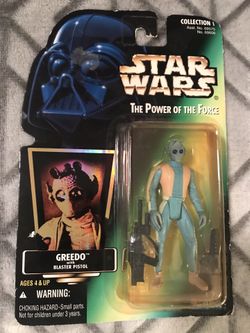 Star Wars, The Power of the Force Green Card, Greedo Action Figure, 3.75 Inches