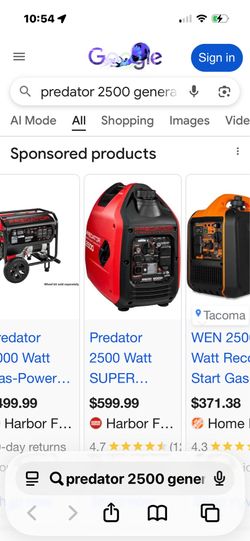 2500 generator predator