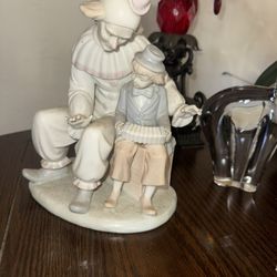 Paul Sebastian's Clown and Boy Accordion Lesson Porcelain Figurines Lladro Style